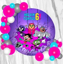 Comprar Fondo Banner Candy Bar Circular Jovenes Titanes 70x70cm