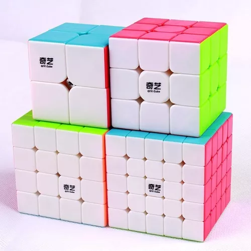 Cubo Mágico Qiyi Kit 4 Peças - Speed 2x2, 3x3, 4x4 e 5x5