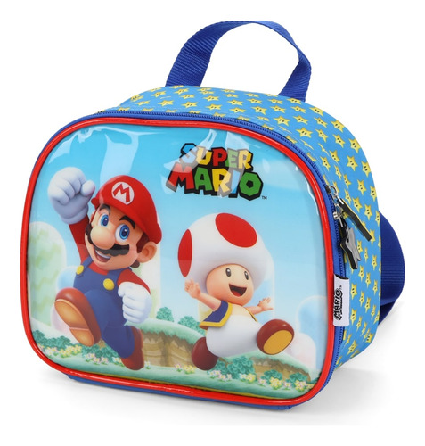 Lancheira Infantil Escolar Super Mario Bros Luxcel La39443mo