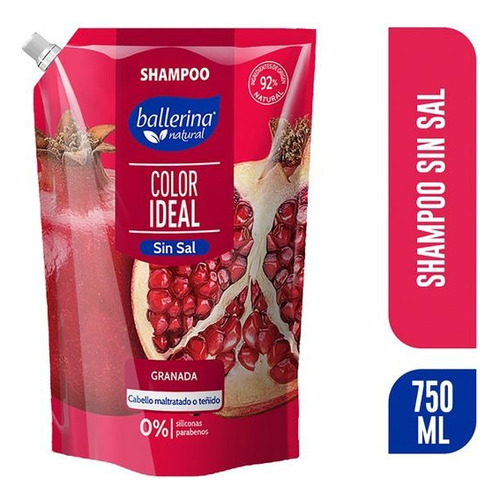 Ballerina Shampoo Sin Sal Granada 750 Ml