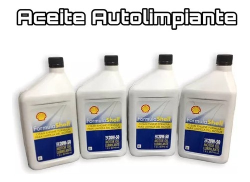 Aceite Shell 20w-50 Mineral Para Limpieza De Motor 