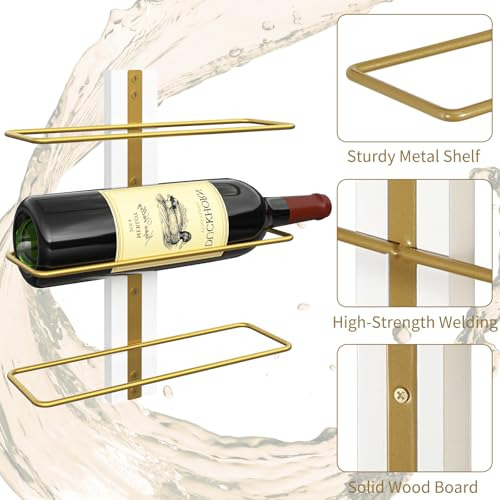 Porta Botellas De Vino De Pared B4life Gold Para 9 Botellas