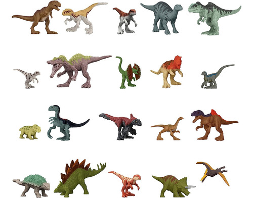 Jurassic World 20 Dinosaurios Minis Originales De Mattel