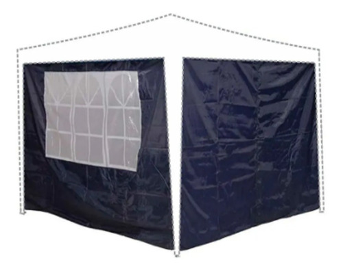 Conjunto De Parede Gazebo 3x3 Oxford Mor Proteção Tenda Cor Azul