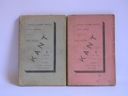 Crítica De La Razón Práctica Kant 2 Tomos 1886