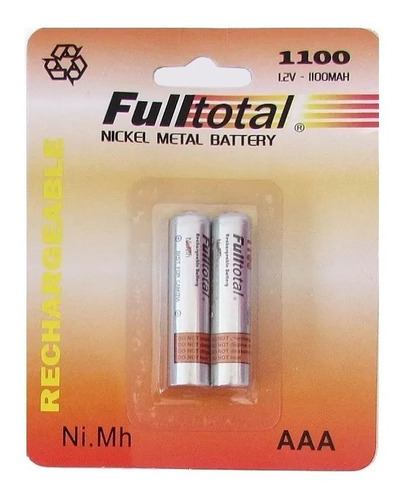 Pilas Recargables Fulltotal Aaa 1100mah Pack X2 