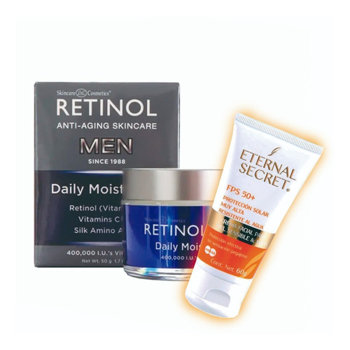 Retinol  Antiedad - Antiarrugas  Hombre + Bloqueador Solar