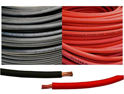 2 Awg Calibre Soldadura Rojo Negro Bateria Auto Cable Rv