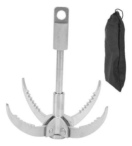 Survival Hook Grappling Con 4 Pinzas Plegables De Acero Inox