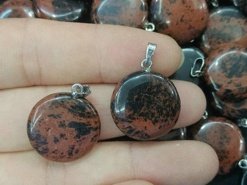 Nuevo Colgante Obsidiana Marrón, Japón (original) + Cadena
