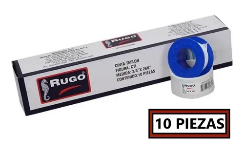 Cinta Teflon Sella Roscas 3/4 X 260 Rugo U/gneral 10 Pzas | Meses sin ...