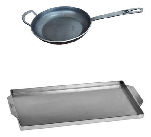 Set Outdoor Sarten 25 Plancha Acero Al Carbono En Loderaggio