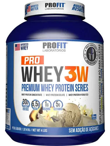 Pro Whey 3w Concentrado 1.814kg Profit Suplemento Baunilha Baunilha