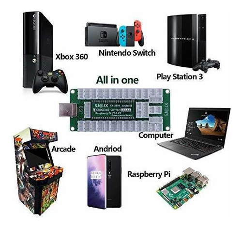 Imagen 4 de 6 de Sjjx Arcada Controlador De Juegos Usb Kit De Encoder Led Ch