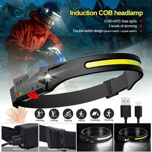 Linterna Led Cintillo Con Sensor Montado En La Cabeza