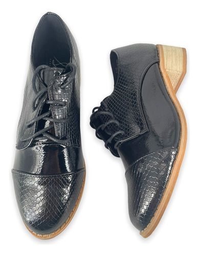 Imagen 6 de 8 de Oxford Zapatos Botines Mujer De Charol