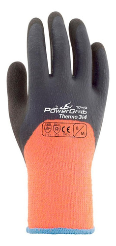 Guante Towa Polyester/latex Powergrab Thermo 3/4 Naranjo T-l