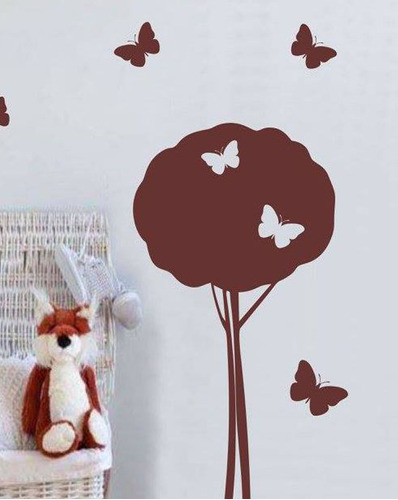 Vinilos Decorativos Infantiles Arbol Grande Con Mariposas 