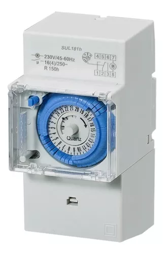 Temporizador Reloj Programable 220v 16a Con Reserva Riel Din