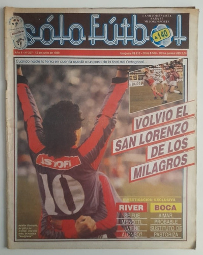 Revista Solo Futbol 207 - San Lorenzo Olimpo Figus Argentina