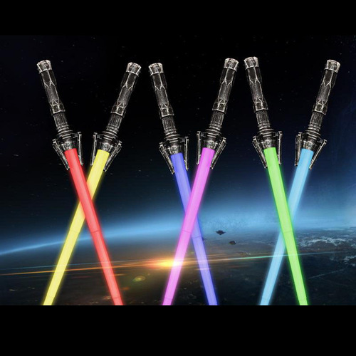 3 Expansível De Sabre De Luz Led Cores Piscando Espada De
