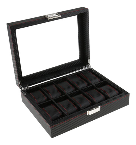 Caja Para Relojes, Vitrina Para Relojes Con Tapa De Cristal,