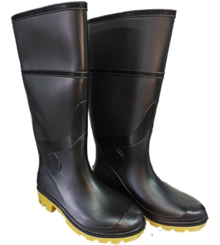 Botas De Seguridad Goma Pvc Caña Alta Sin Puntera