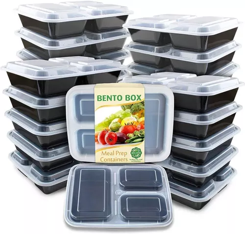 Recipientes para comida preparada Freshware (paquete de 20 unidades), 1  compartimiento con tapa, con…Ver más Recipientes para comida preparada