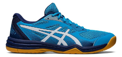 Tenis Asics Upcourt 5 Squash Voleibol Azul Hombre Blanco