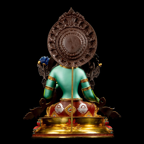 Estatua De Buda Verde De Cobre Hecha A Mano Mmg
