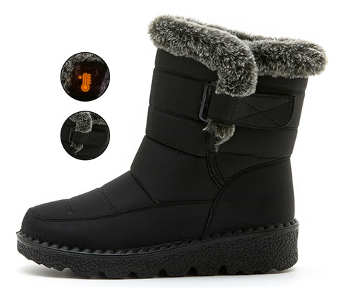 Botas De Nieve Cálidas E Impermeables Cómodas Para Mujer