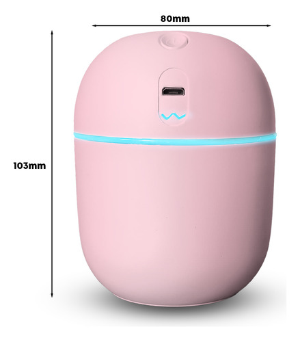 Umidificador De Ar 220ml C/lum. Rgb C/ Bateria Rec. Ley-1824 Cor Rosa