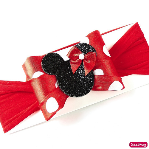 Imagem 6 de 7 de Vestido Infantil Minnie Vermelho Preto Baby Faixa Luva 1 A 4