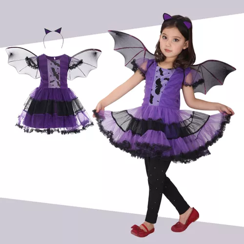 Fantasia Vampira Prata Vestido Infantil com Capa - Halloween