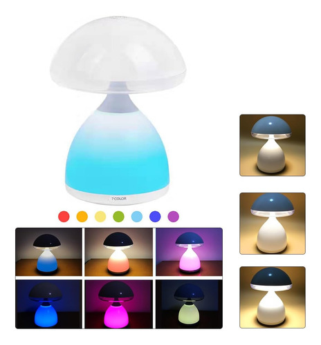Lámpara De Mesa Con Forma De Hongo, Luz Nocturna Inalámbrica
