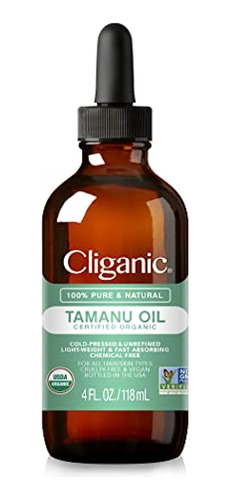 Cliganic Organic Tamanu Oil 4oz, 100% Puro - Para La Cara, E