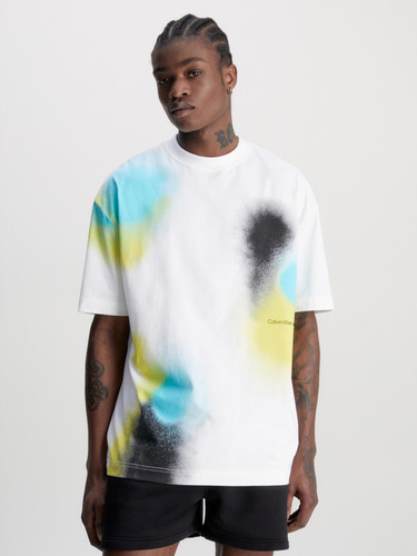 Polera Graphic Spray Blanco Calvin Klein