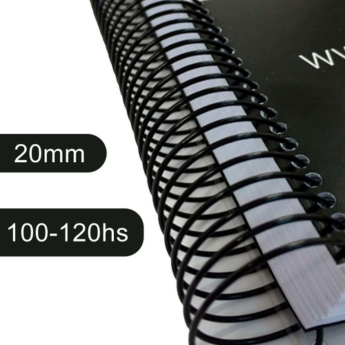 Imagen 2 de 5 de Espiral Rulo Plastico Encuadernación 20mm X100