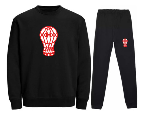 Conjunto Jogging Cuello Redondo Huracán Negro