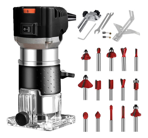 Tupia Manual Laminadora Profissional Com Jogo Fresas 15 Pçs