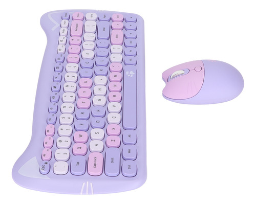 Teclado E Mouse Sem Fio Cute Cat Shape 2,4 Cores Baixas