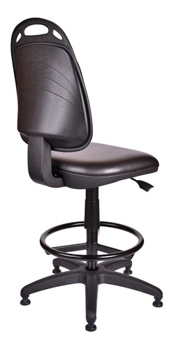 Imagen 8 de 9 de Silla Cajera Diva Banqueta Alta Pc Escritorio Ecocuero Negra