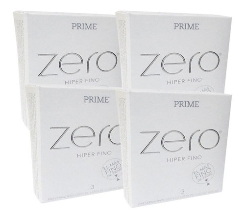 Preservativos Prime Zero Combo 4x3u (12u) Hiper Finos!