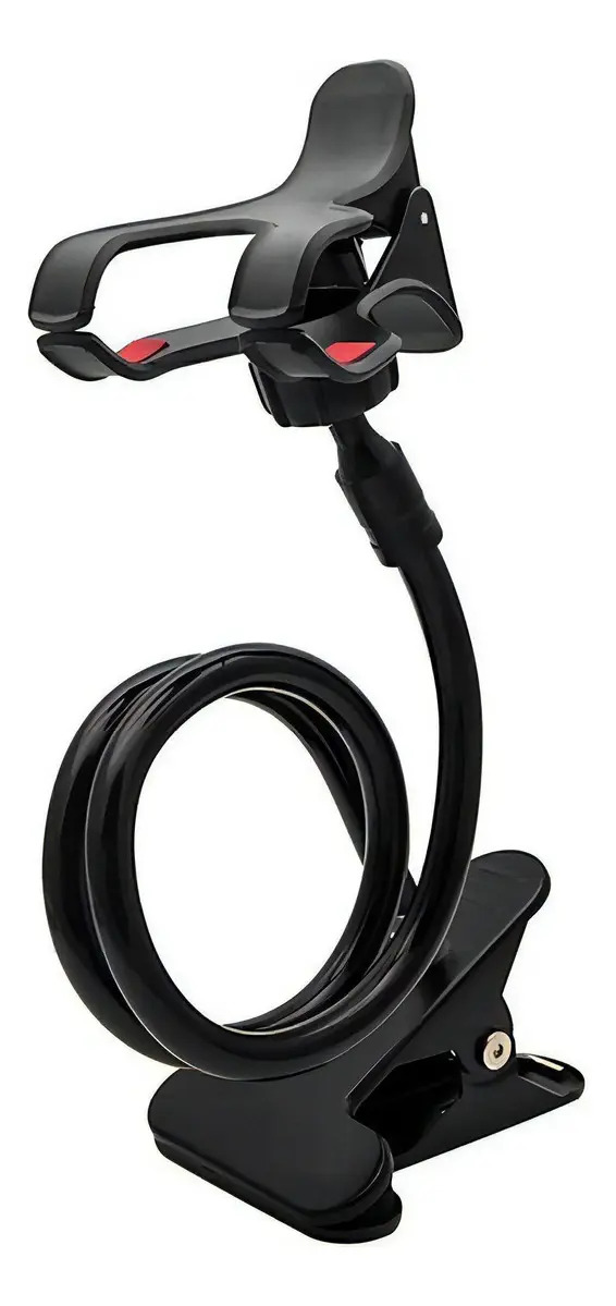 Suporte Celular Flexível Preto Articulado CHAN Mesa Cama Escritório