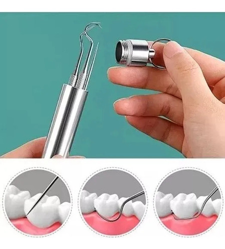Sh Juego De Palillos De Dientes De Acero Inoxidable Con