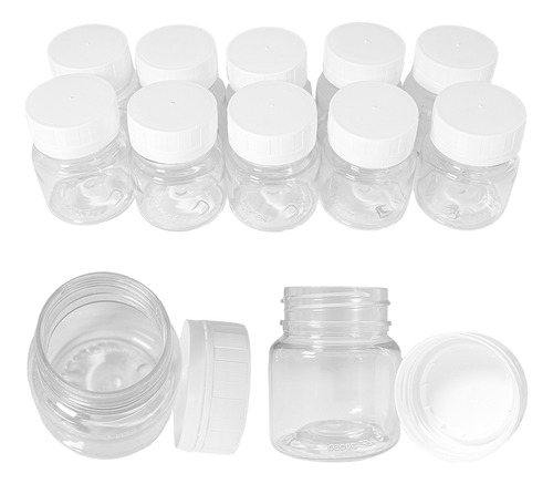 Pote Para Cápsulas Pet 50ml - 50 Unidades Pequenas Cor Branco