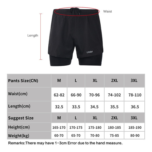 Lixada - Pantalones Cortos Para Correr 2 En 1 (secado Rápido
