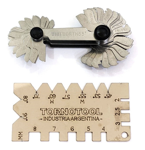 Plantilla Afilado Herramientas + Peine Medir Roscas Met PuLG