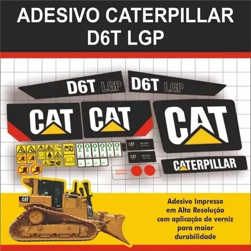 Adesivos Compatível Trator Esteira Cat D6t Lgp - Decalque