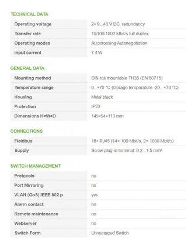 Murrelektronik 58174 Tree 16 Tx Metall 2ge 14 Fe - Unmanag